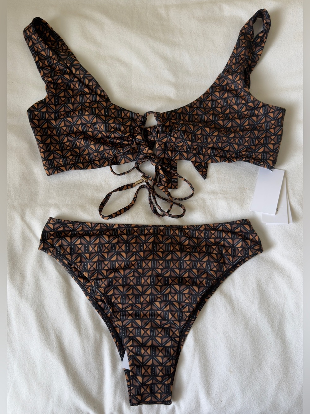 Bokumaia (formally Code B) Aura Top and Bottom Lamu Check Bikini